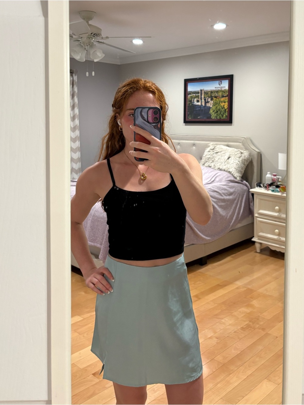 Light Blue Mini Skirt